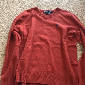 Long sleeve polo wool sweater